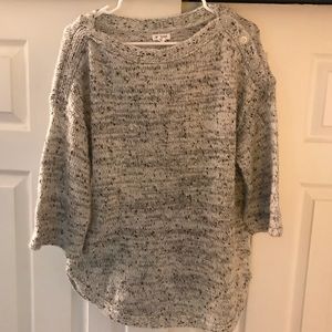 Westport Chunk Knit Sequin Glitter Sweater Gray